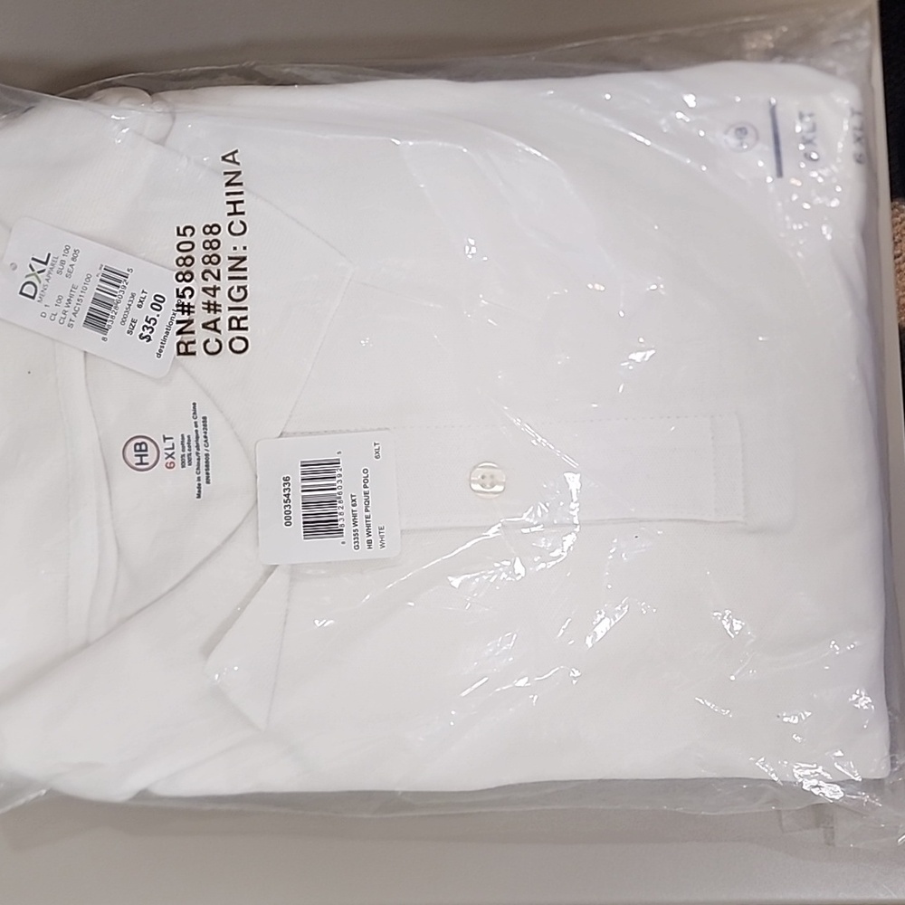 DXL white Polo 6XLT Brand New Buy two for $38